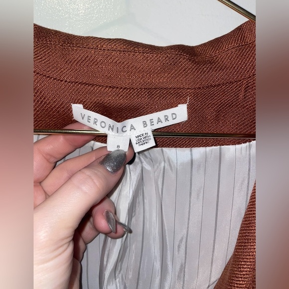 New! Veronica Beard Brown/Red Rupert Dickey Blazer Jacket ♥️ size 8 - Picture 10 of 13